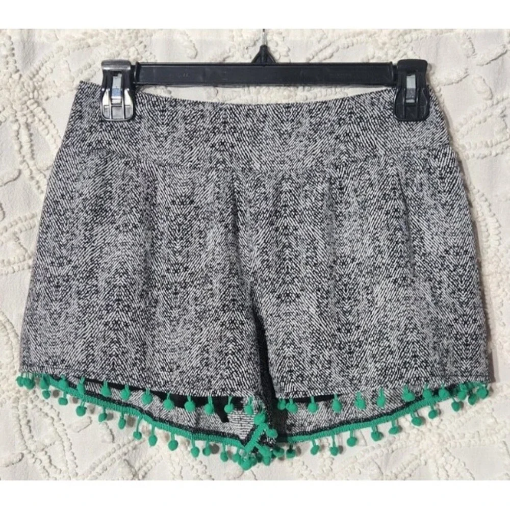 THML Womens Pom Pom Shorts Size Small Black Lined Beach‎ Vacation Elastic Waist